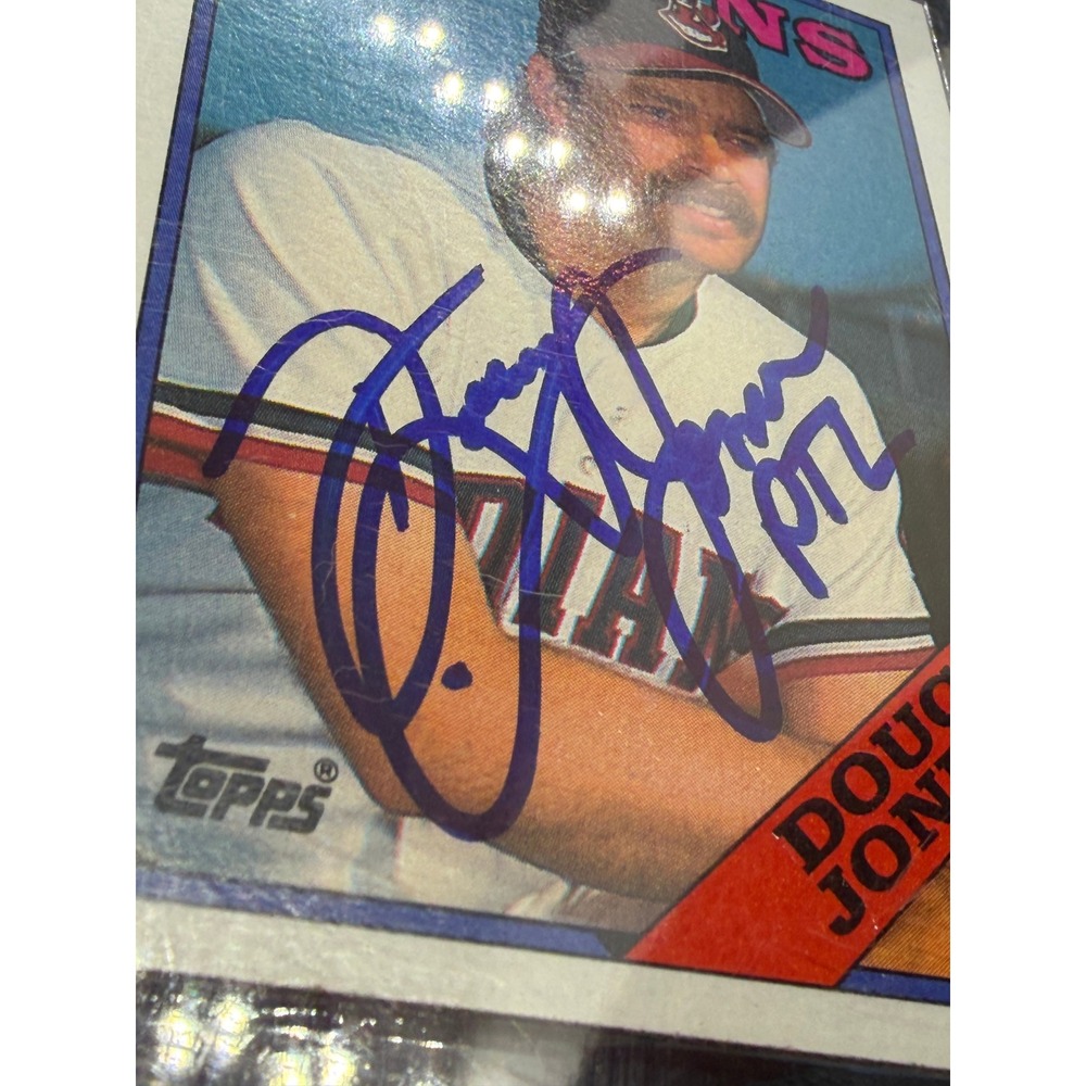 Topps Baseball Card Signed Autographed Doug Jones Cleveland Indians MLB SC206